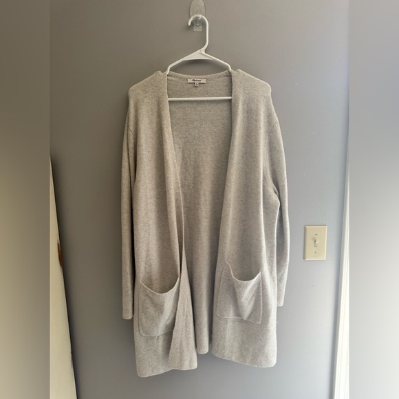 Madewell Open Front Cardigan Women’s SZ 1X Soft Light Grey Wool Alpaca Blend - Picture 1 of 7